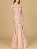 Long Sleeve, Mermaid Lace Gown