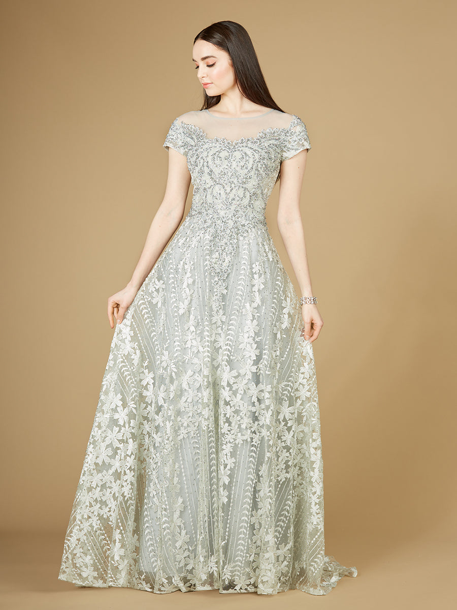 Cap Sleeve Lace A-Line Dress